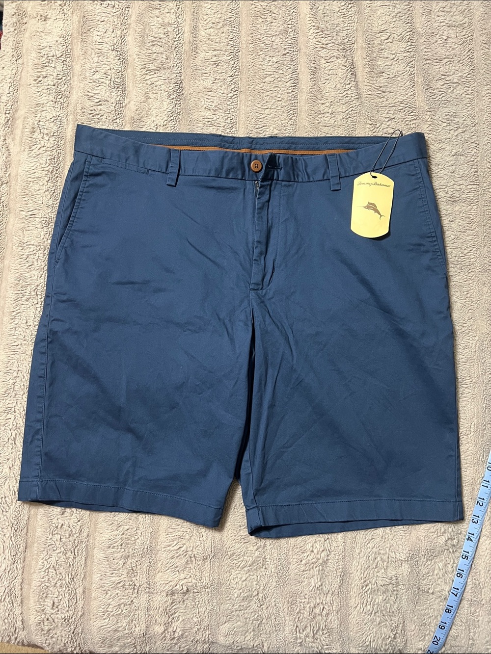 Tommy Bahama Chino Sails Shorts Mens 42 Navy Blue Stretch